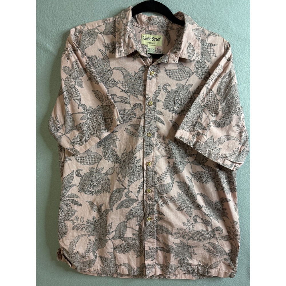 Cooke‎ Street Button Up Men's Large Honolulu Floral Hawaiian Shirt